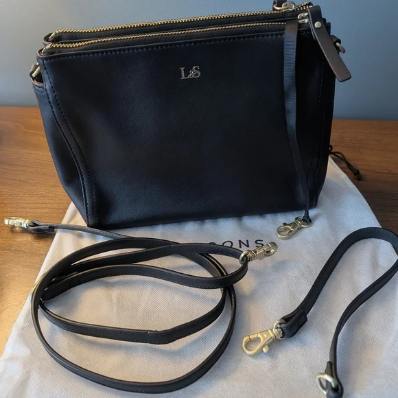 Brand New Convertable Lo & Sons Pearl Bag- Black Nappa Leather - Picture 6 of 7